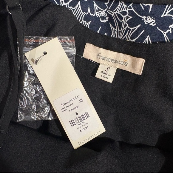 NWT Franchesca’s “Celeste” black beaded sleeveless mini dress (small) - Picture 6 of 7